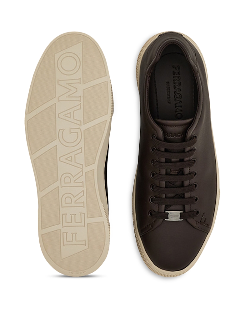Ferragamo Elastic Lace Sneaker In Brown