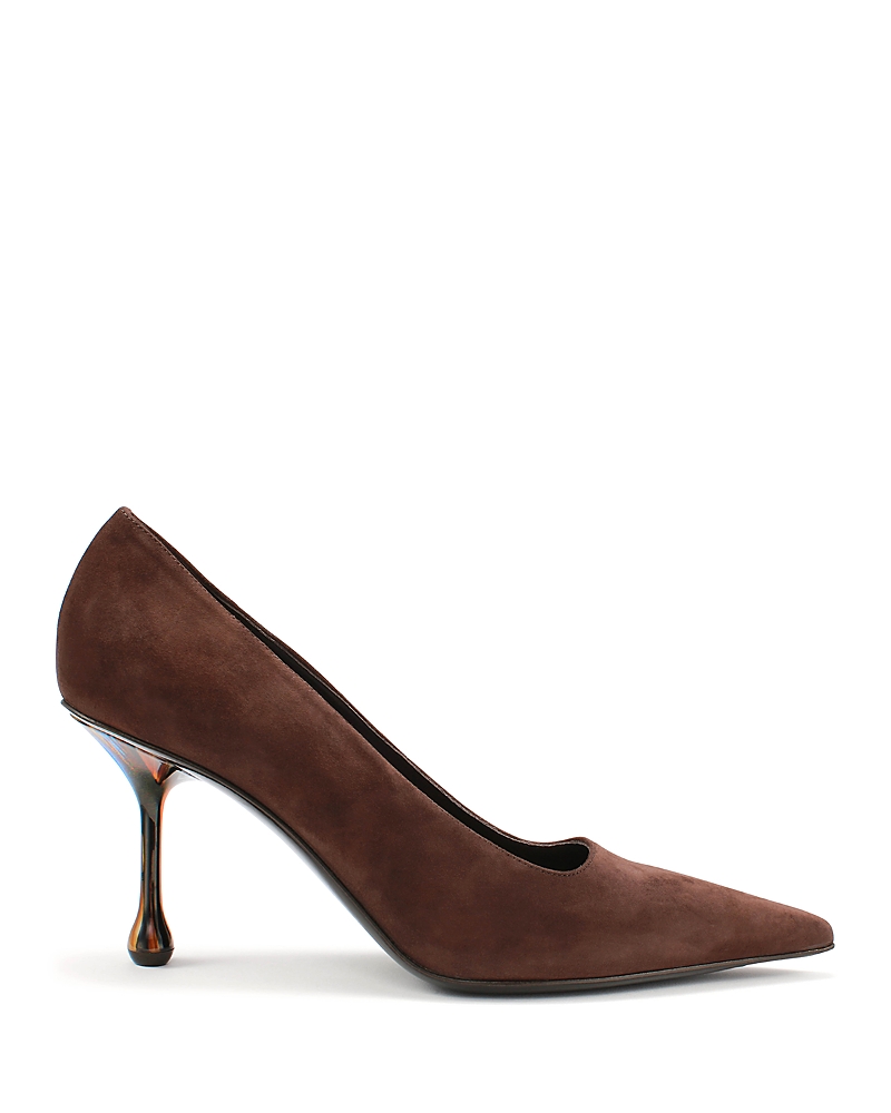 Jimmy Choo Ixia Pointed Toe Suede Pumps In Brown