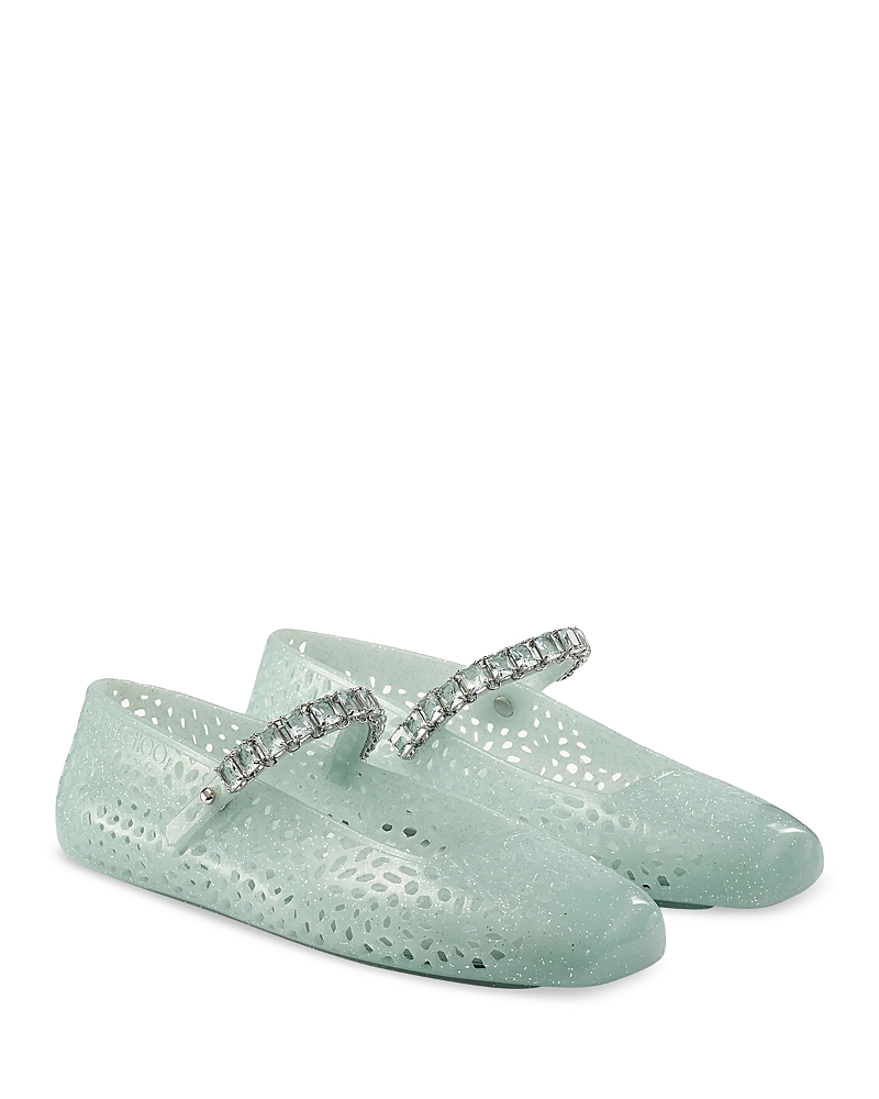 Jimmy Choo The Jelly Transparent Crystal Ballet Flats