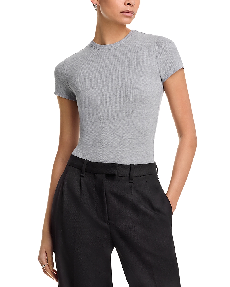 Frame Shrunken T-shirt In Gray