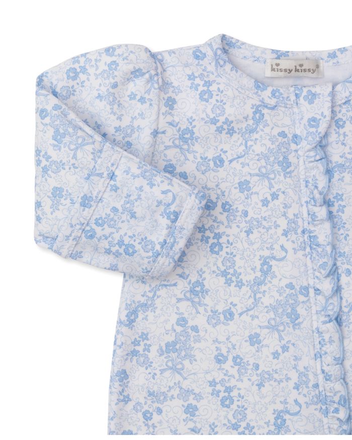 Girls' Floral Print Zip Front Footie - Baby