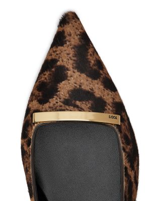 Women&#39;s Pony Effect Slingback Ballerina Flats