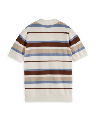 Regular Fit Striped Knit Polo
