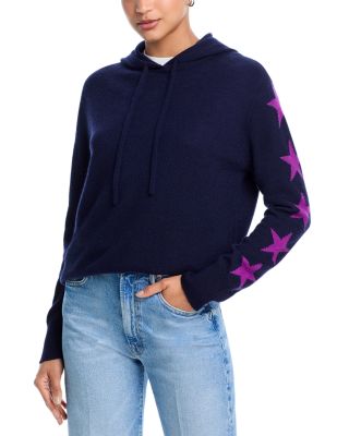 100% Cashmere Star Sleeve Hoodie Sweater - Exclusive