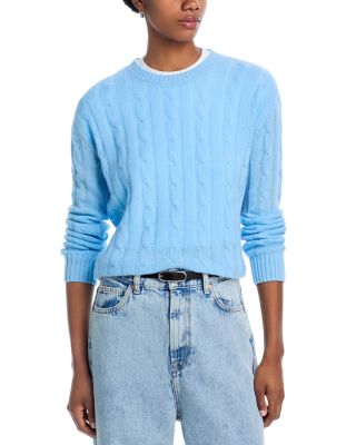 100% Cashmere Cable Knit Crewneck Sweater - Exclusive