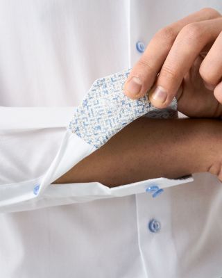 Contemporary Fit Twill Shirt with Geometric Details