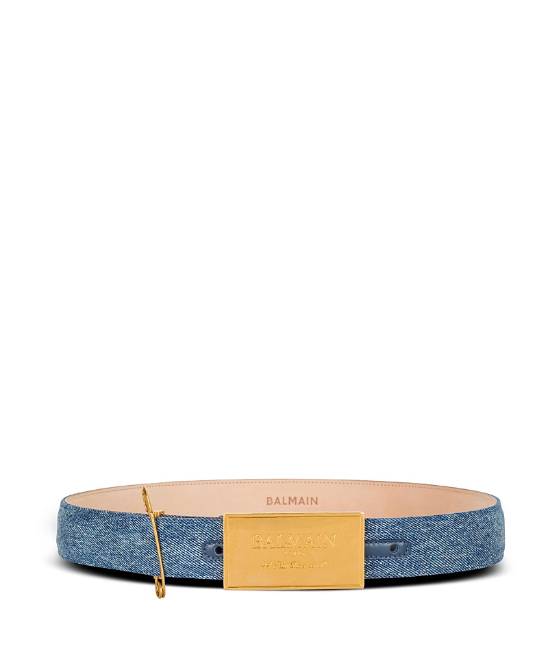 Balmain Denim Belt with Safety Pin