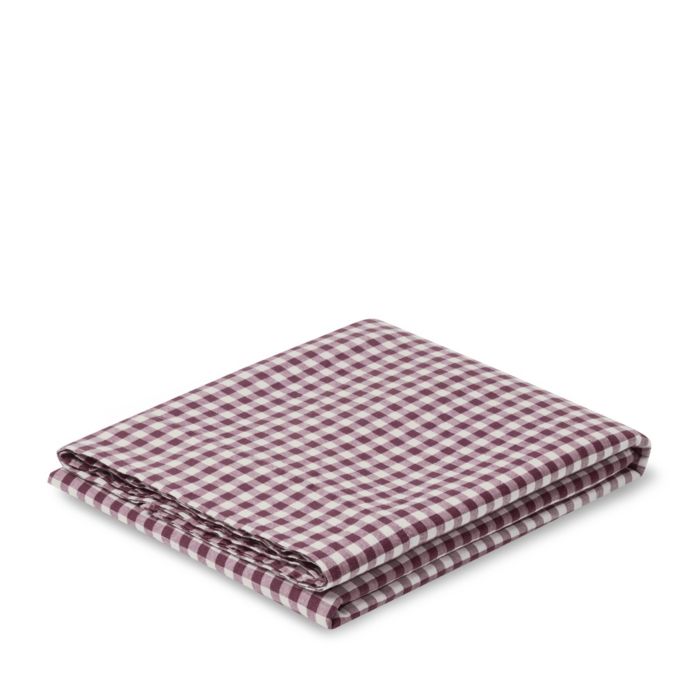 Gingham Linen Flat Sheet, Twin