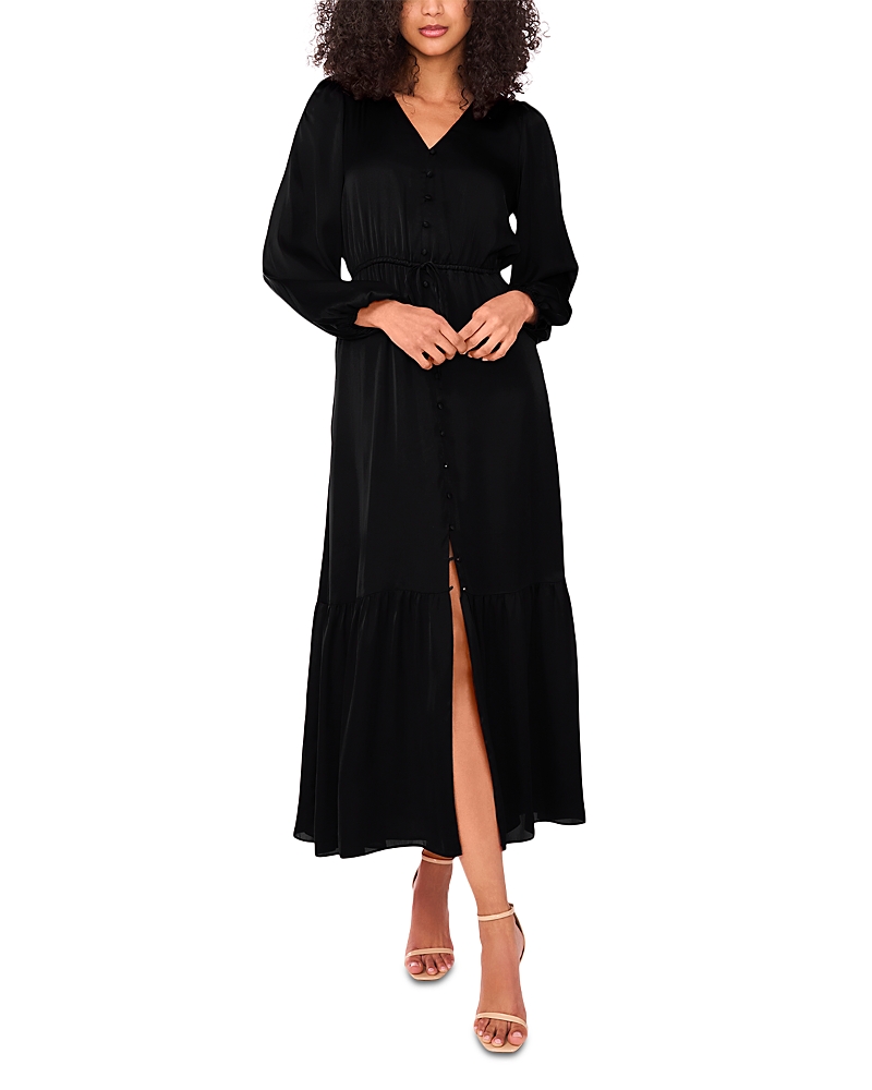1.state Elastic Waist Button Maxi Dress