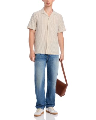 Regular Fit Striped Camp Shirt