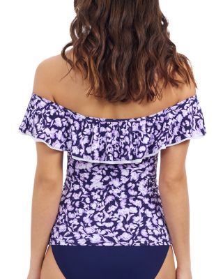 Juliette Off Shoulder Ruffle Tankini Top & Tutti Frutti Classic Seamless Bottom