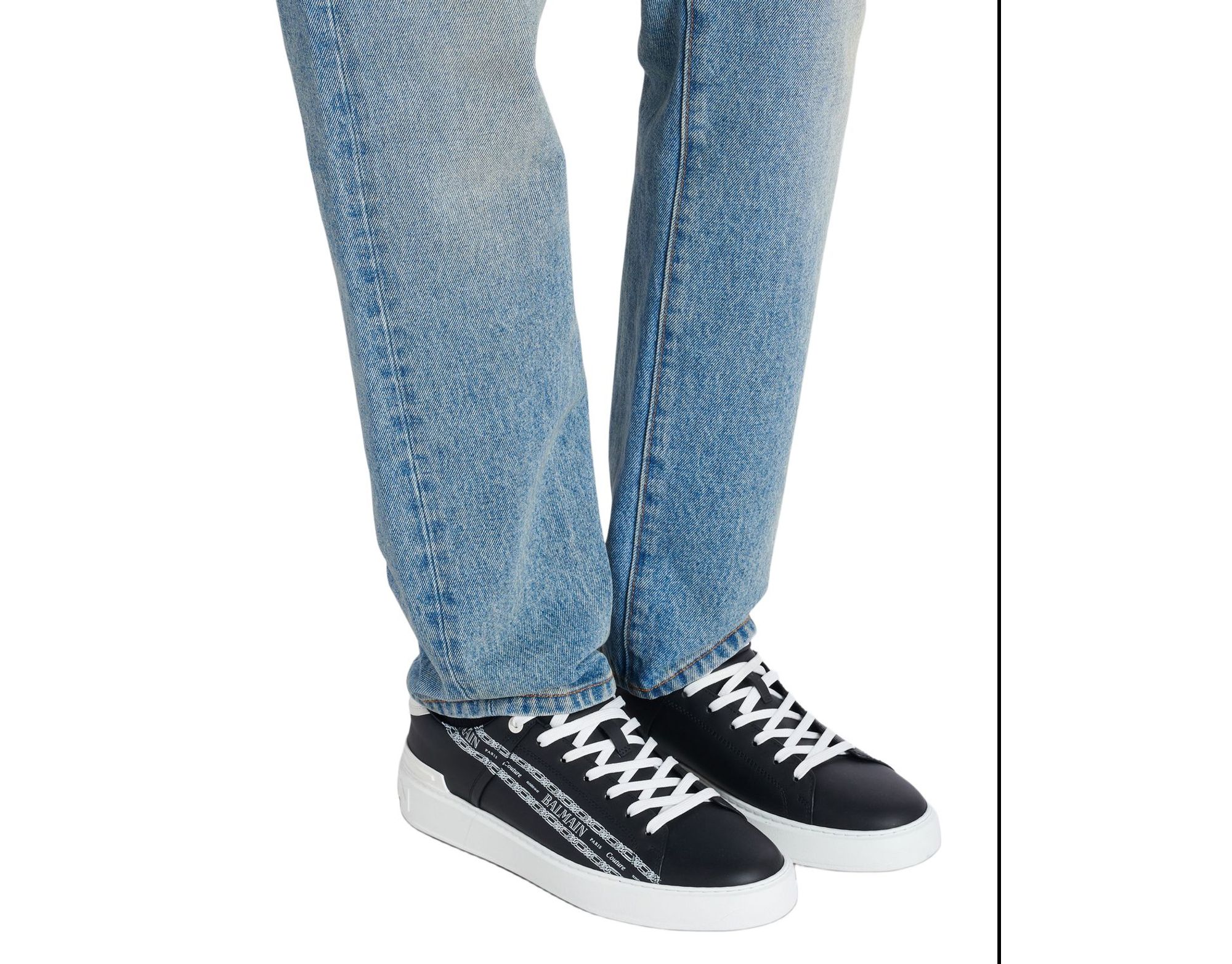 Men's B-Court Printed Calfskin Trainers Sneakers — Image 7