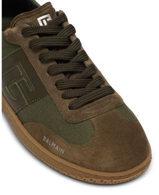  Men's Leather and Canvas Swan Trainers