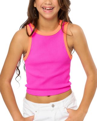 Girls' Contrast Trim Sleeveless Top - Big Kid