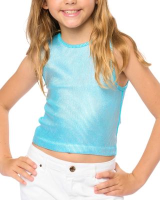  Girls' Metallic Paint Ribbed Sleeveless Top - Big Kid