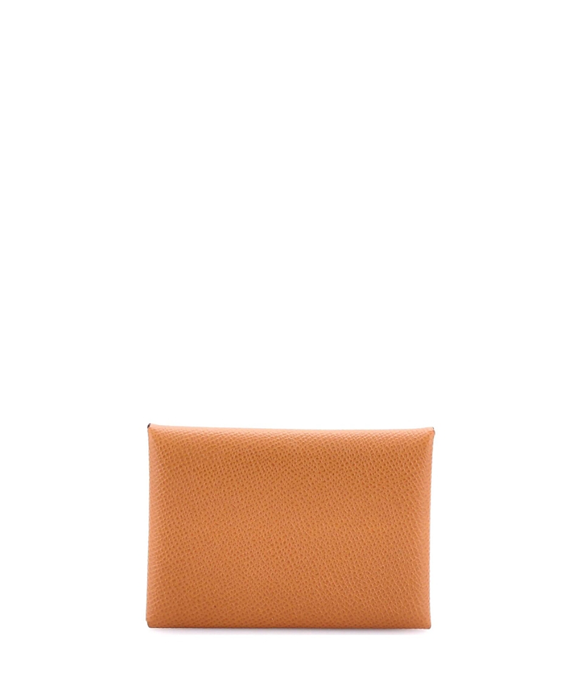 Pre-owned Pre-owned Hermes Hermes Calvi Duo Card Holder Epsom In Brown
