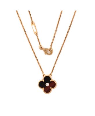  Vintage Alhambra Pendant Necklace Limited Edition 18K Rose Gold and Bull's Eye with Diamond