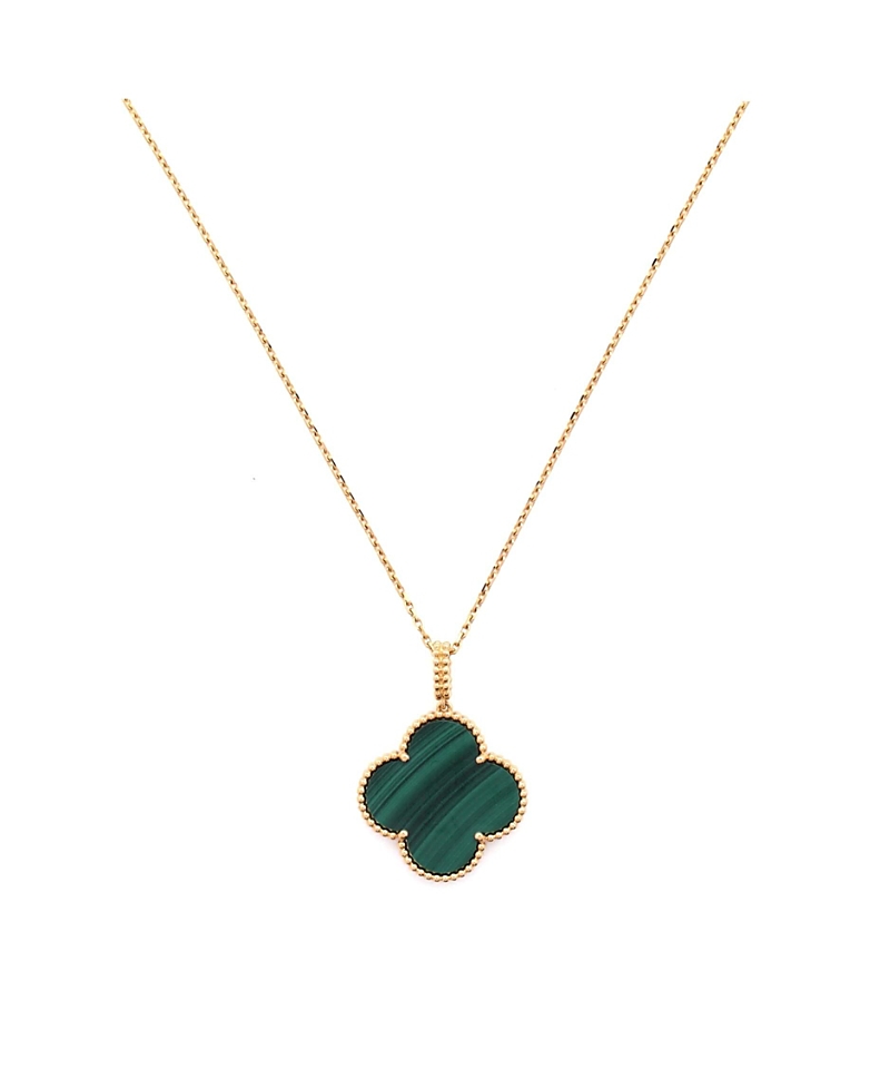 Pre-owned Pre-owned Van Cleef & Arpels Van Cleef & Arpels Magic Alhambra Pendant Necklace 18k Gold And Malachite