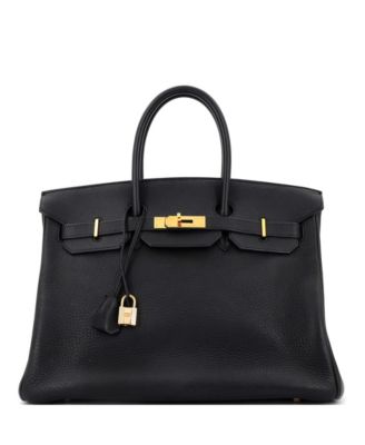 Pre-Owned HERMÈS - Birkin 35 Handbag Black Clemence with Gold Hardware
