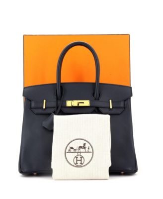 Birkin 30 Handbag Blue Epsom with Rose Gold Hardware