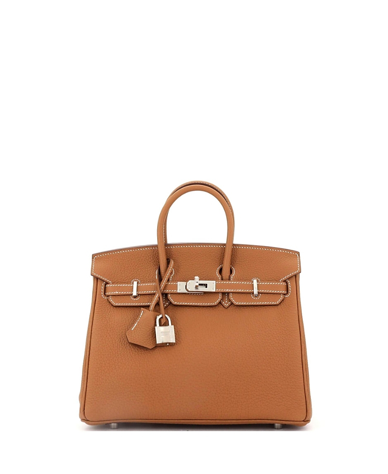 Pre-owned Pre-owned Hermes Hermes Birkin 25 Handbag Brown Togo With Palladium Hardware