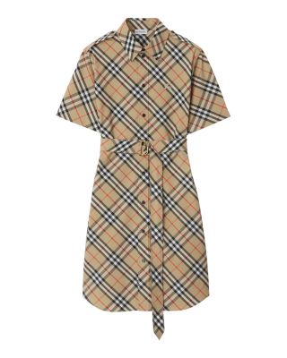 Check Cotton Shirt Dress
