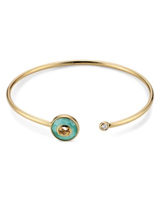 Gucci - 18K Yellow Gold Diamond & Amazonite Interlocking Flex Bracelet
