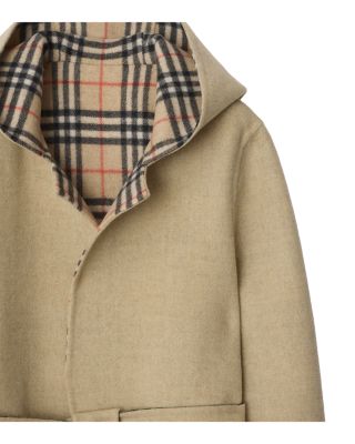 Reversible Wool Hooded Wrap Coat