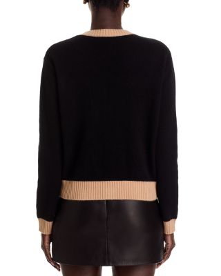 100% Cashmere Contrast Trim Cardigan - Exclusive