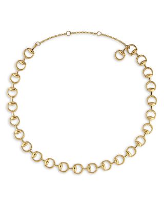 18K Yellow Gold Horsebit Short Necklace, 13"