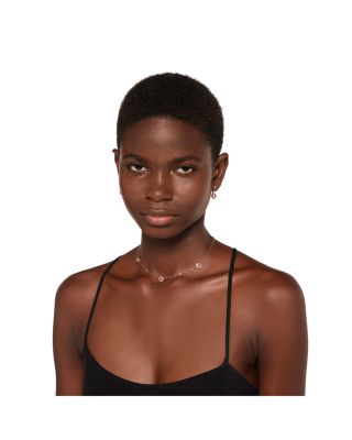 18K Pink Gold Diamond & Pink Opal Interlocking Necklace, 14"