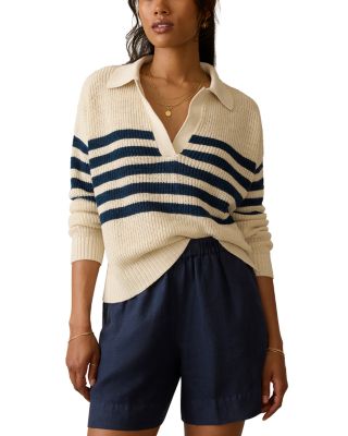 Faherty - Striped Polo Sweater