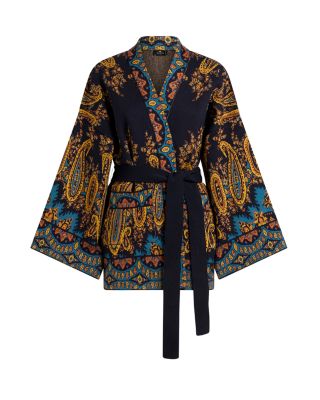 Printed Knitwear Belted Cardigan