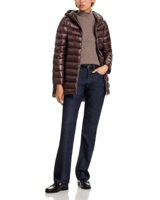 Quilted Hooded A Line Coat