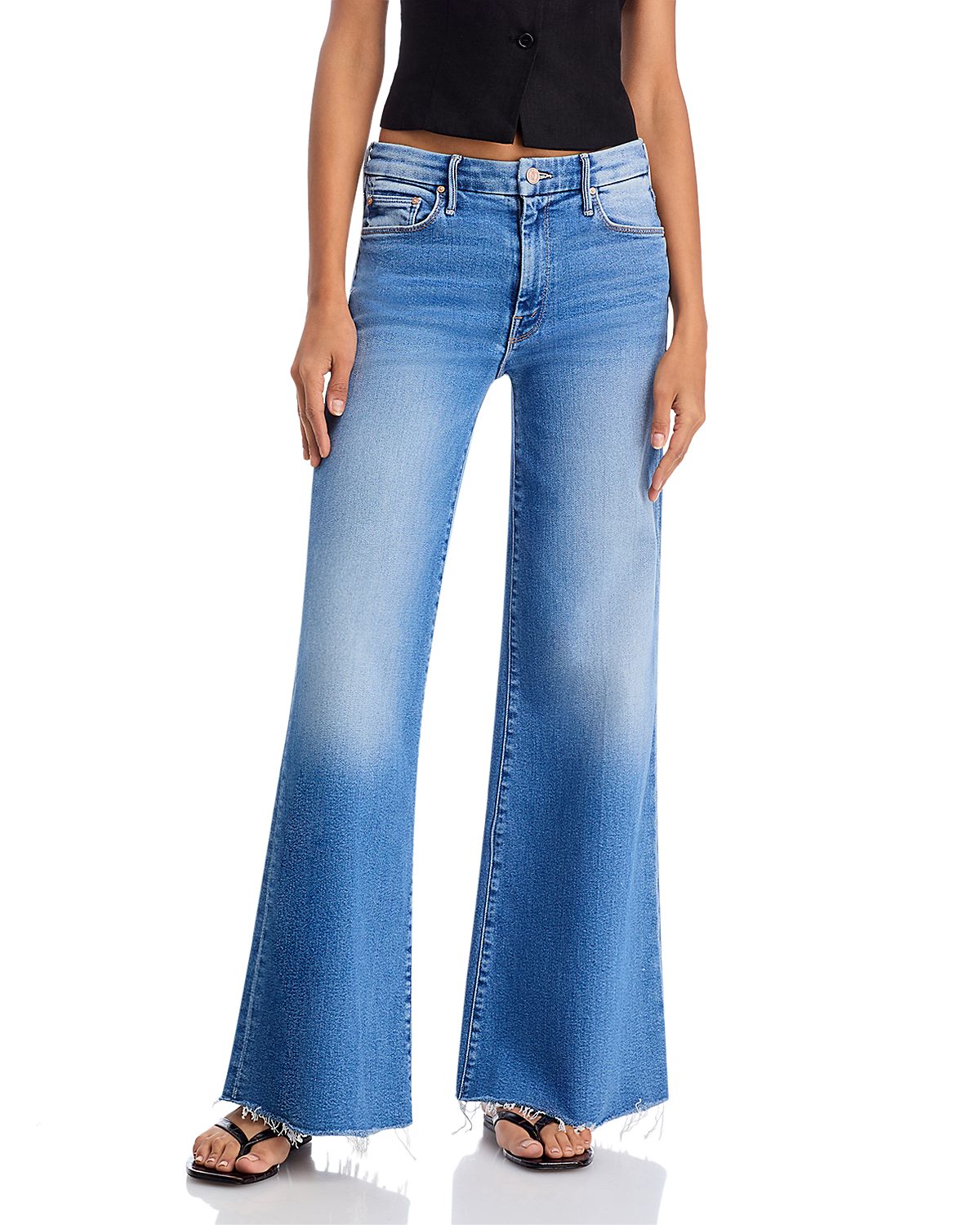 Mother The Roller High Rise Wide Leg Jeans