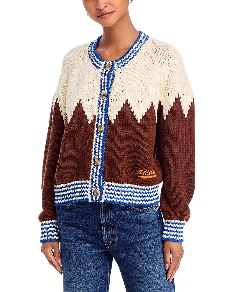 Mother The Raglan Cardigan In Brown