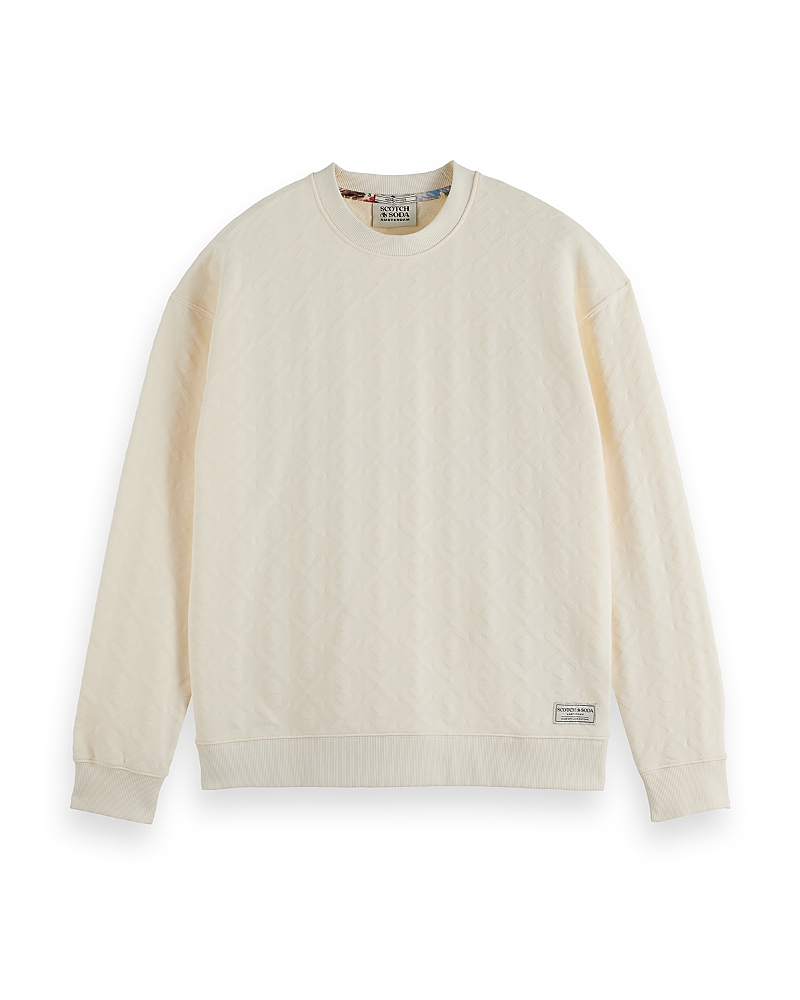 Scotch & Soda Jacquard Regular Fit Terry Sweatshirt In Neutral