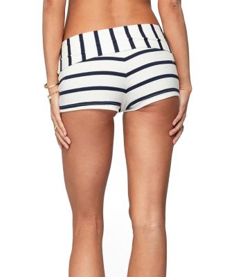 Lorenza Striped Fold Over Shorts