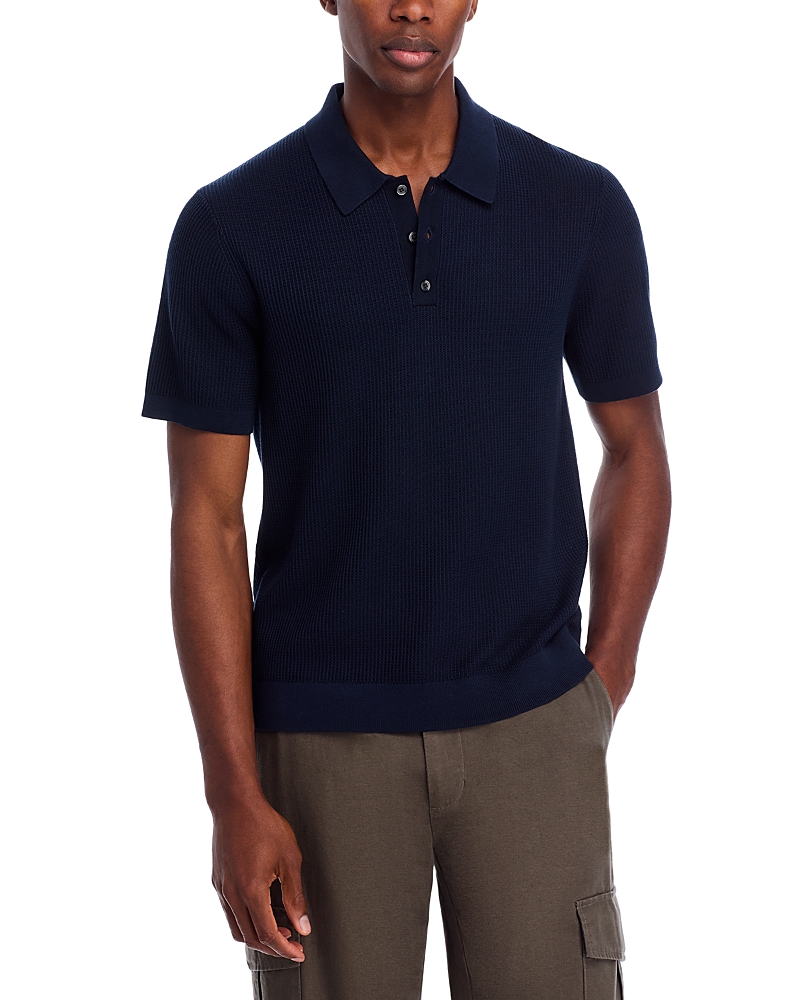 Theory Mesh Short Sleeve Polo in Tactile Cotton
