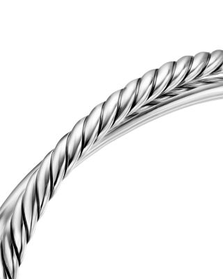 Crossover Two Row Cuff Bracelet in Sterling Silver, 10.7mm