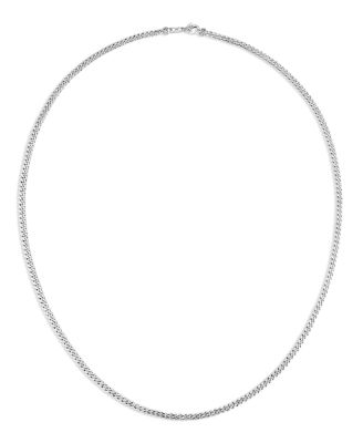 Sterling Silver Curb Chain Necklace 3mm, 24&amp;quot;