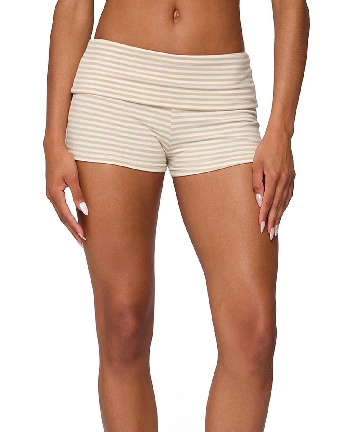 Edikted Kodi Striped Fold Over Shorts