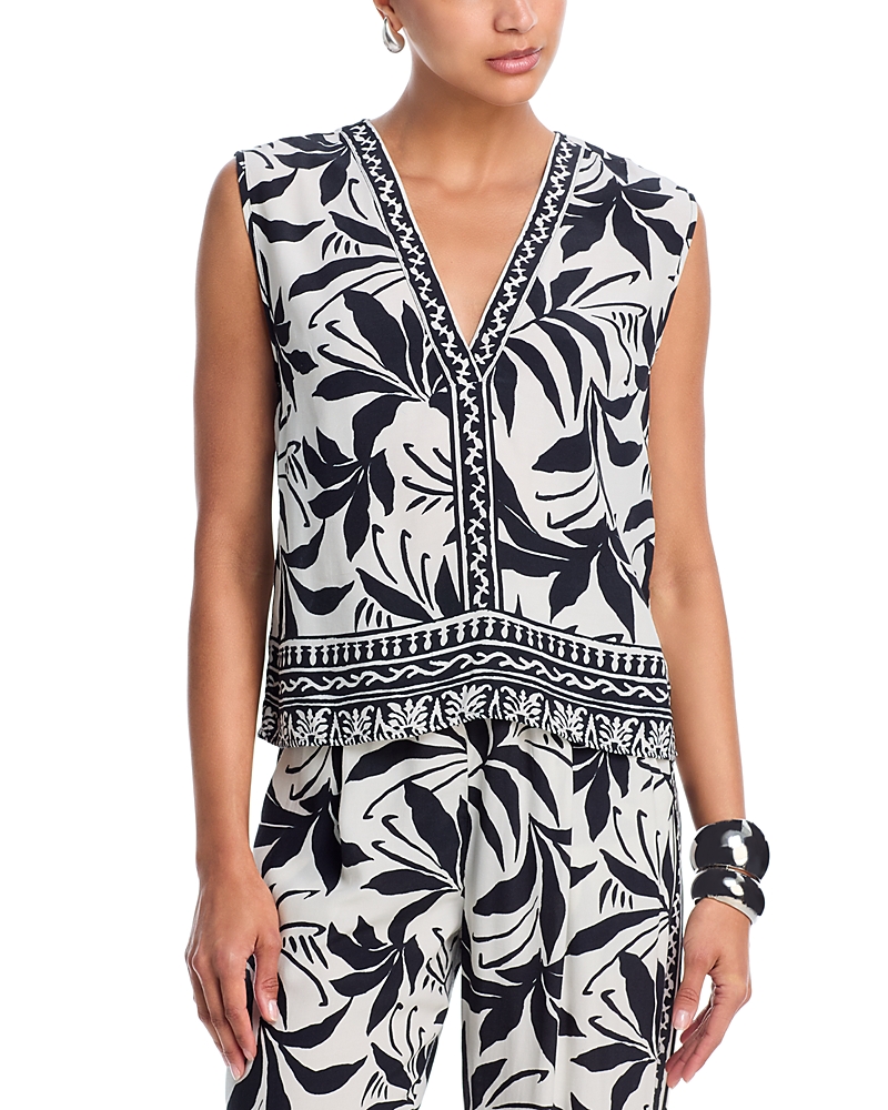 Velvet By Graham & Spencer Lindsay V Neck Top In Black