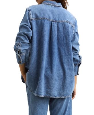 The Drapey Denim Maternity Boyfriend Shirt