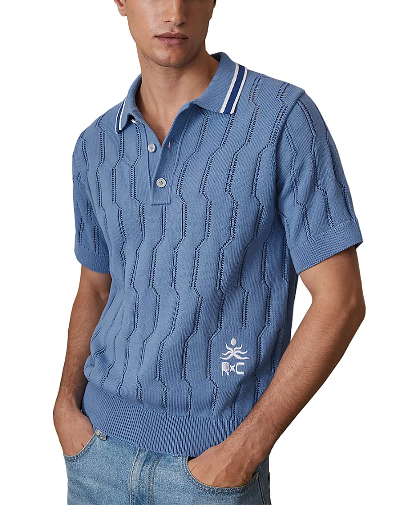 Reiss Che Oasis Pointelle Tipped Polo