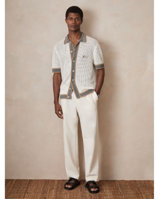 CHE Crusoe Contrast Trim Crochet Short Sleeve Shirt