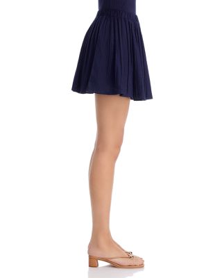 Mixed Media Puff Sleeve Top & Flippy Mini Skirt - Exclusive