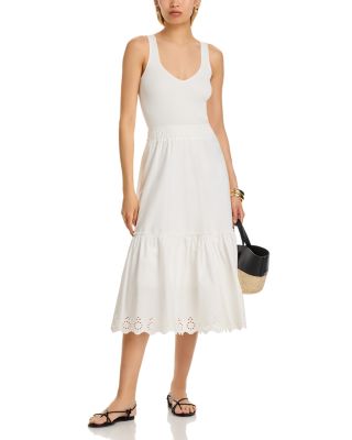 Sleeveless Mixed Media Midi Dress