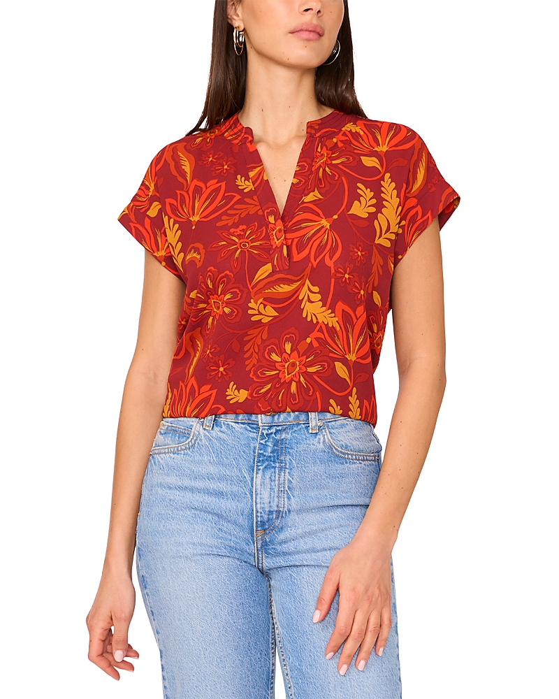 VINCE CAMUTO V NECK FRONT PLACKET BLOUSE
