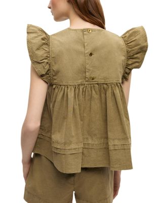 Frill Sleeve Cotton Top